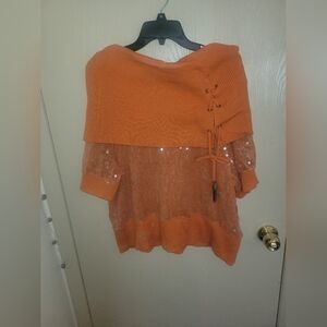 NWT Apple Bottoms “Sundance” Sequin Off-Shoulder Sweater Plus Size Y2k 3x NWT